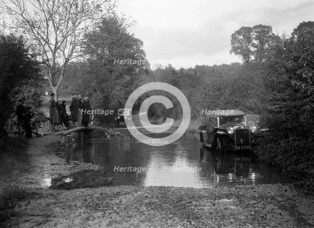 Lancia Lambda taking part in the Bugatti Owners Club car treasure hunt, 25 October 1931. Artist: Bill Brunell.