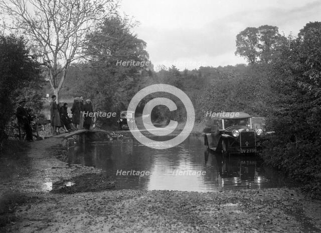 Lancia Lambda taking part in the Bugatti Owners Club car treasure hunt, 25 October 1931. Artist: Bill Brunell.