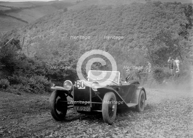 Lancia Lambda open tourer at the Mid Surrey AC Barnstaple Trial, Beggars Roost, Devon, 1934. Artist: Bill Brunell.