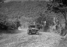 Lancia Lambda saloon competing in the Mid Surrey AC Barnstaple Trial, Beggars Roost, Devon, 1934. Artist: Bill Brunell