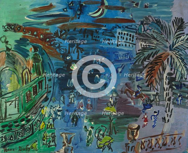L'ancien casino de Nice, de nuit (The old casino in Nice at night), c1947. Creator: Dufy, Raoul (1877-1953).