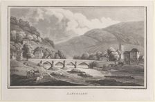 Langollen, from "Remarks on a Tour to North and South Wales, in the year 1797, September 1, 1799. Creator: John Hill