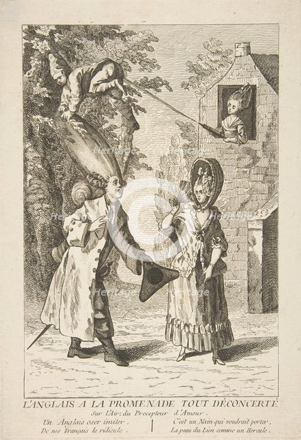 L'Anglais a la Promenade Tout Déconcerté, 1720-75. Creator: Unknown.