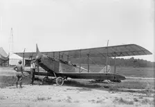 Langley Field, Va. - Curtis Jn4D Plane, with Olmstead Propeller And Ackerman Wheels, 1917. Creator: Harris & Ewing