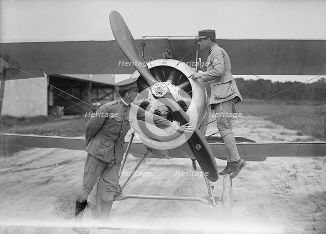 Langley Field, Va. - French Nieuport Plane, Type 17, with Capt. J.C. Bartolf And Lt.E..., 1917. Creator: Harris & Ewing.