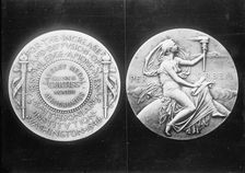 Langley Medal presented to aviator Glenn Hammond Curtiss, 1913. Creator: Harris & Ewing