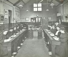 Language lesson on daffodils at Oak Lodge School for Deaf Girls, London, 1908