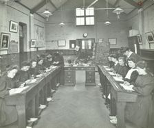 Language lesson on daffodils at Oak Lodge School for Deaf Girls, London, 1908
