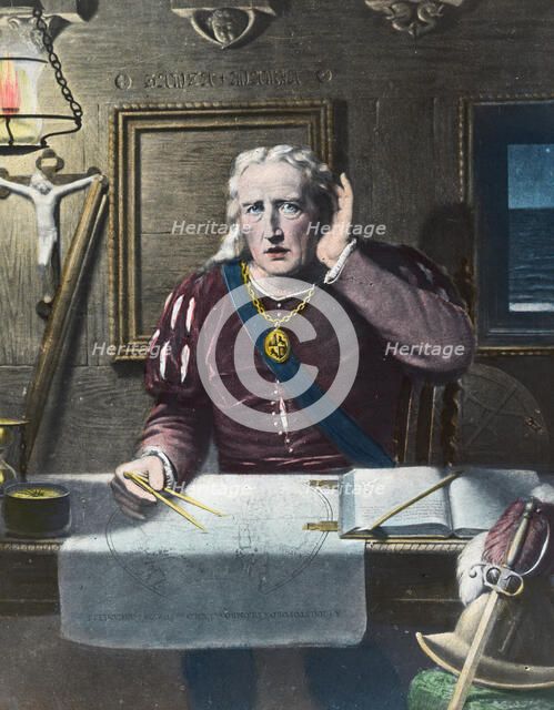 'Land! Land! Land!', Columbus arriving in America, 1492 (late 19th or early 20th century). Artist: Unknown