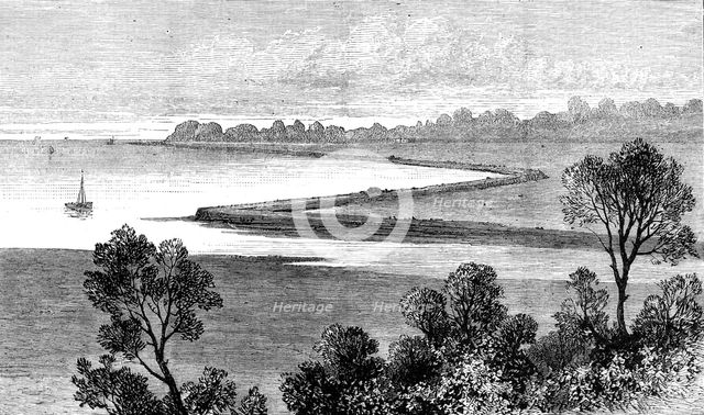 Land reclaiming works at Brading Haven, Isle of Wight, 1880. Creator: Unknown.