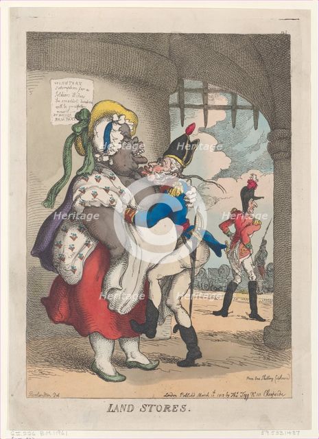 Land Stores, March 10, 1812., March 10, 1812. Creator: Thomas Rowlandson.