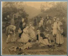Landowner Tea Party. Artist: Dmitriev-Orenburgsky, Nikolai Dmitrievich (1837-1898)