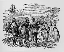 Landed on a small island inhabited by myriads of penguins c1918
