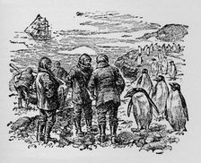 Landed on a small island inhabited by myriads of penguins c1918