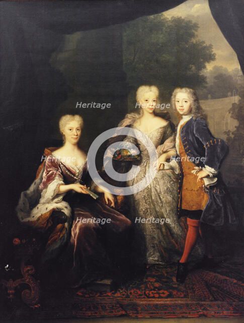 Landgravine Marie Louise of Hesse-Kassel (1688-1765), Princess of Orange, with children.