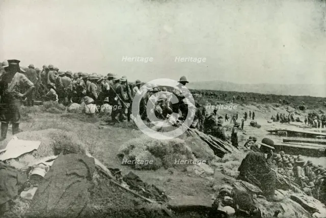 'Landing Troops at Suvla Bay', (1919).  Creator: Unknown.