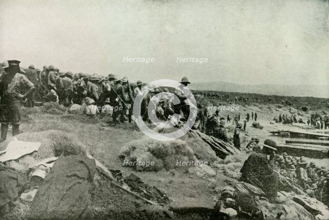 'Landing Troops at Suvla Bay', (1919).  Creator: Unknown.