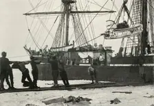 Landing a Motor-Sledge c1910–1913, (1913). Artist: Herbert Ponting
