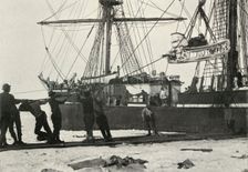 Landing a Motor-Sledge c1910–1913, (1913). Artist: Herbert Ponting
