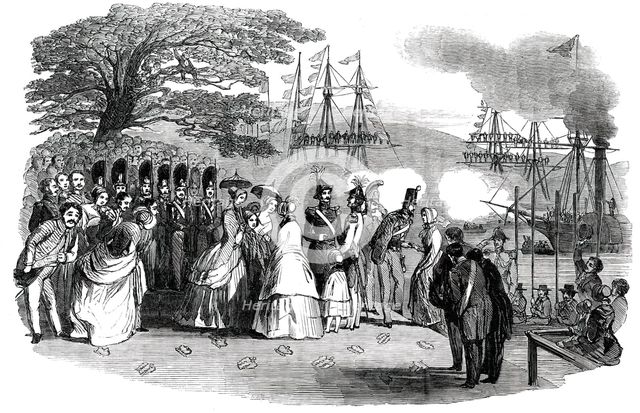 Landing, at Stockholm, of her Royal Highness the Princess Louisa..., 1850. Creator: Unknown.