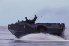 Landing craft, Falklands War, 1982. Creator: Luis Rosendo