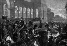 Landing fish at Billingsgate Market, 1881. Creator: Charles Joseph Staniland