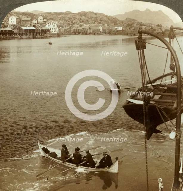 'Landing from a steamer in Arctic country, Svolvaer, Lofoten Islands, N. Norway', c1905.  Creator: Unknown.