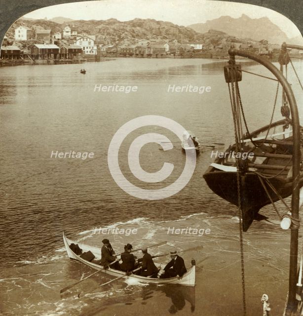 'Landing from a steamer in Arctic country, Svolvaer, Lofoten Islands, N. Norway', c1905.  Creator: Unknown.
