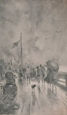 Landing in England 1879, (1946). Artist: Felix Hilaire Buhot