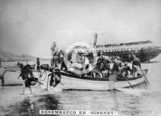 Landing in Siboney, (1898), 1920s Artist: Unknown