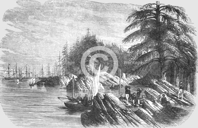 'Landing of the French Troops at the Island of Trescos-- one of the Aland Group', 1854. Creator: Unknown.