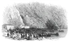Landing of a portion of the national army at the Marina di Palmi, Calabria..., 1860. Creator: Unknown