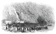Landing of a portion of the national army at the Marina di Palmi, Calabria..., 1860. Creator: Unknown