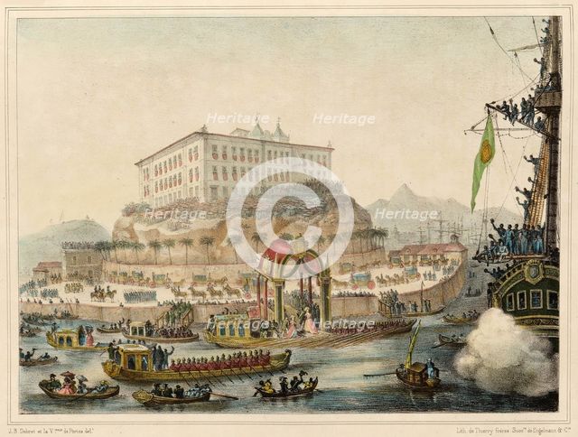 Landing of Archduchess Maria Leopoldina in Rio de Janeiro on 5 November 1817, 1830s. Creator: Debret, Jean-Baptiste (1768-1848).