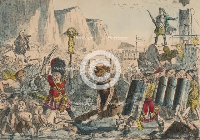 Landing of Julius Caesar, 1850. Artist: John Leech