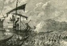 Landing of Julius Caesar in Britain 1890. Creator: Unknown