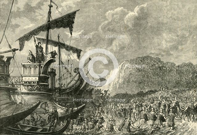 'Landing of Julius Caesar in Britain', 1890.   Creator: Unknown.