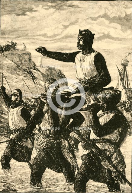 'Landing of Roger Guiscard in Sicily', (1057), 1890. Creator: Unknown.