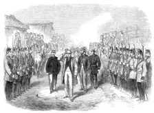 Landing of Sir Rutherford Alcock, K.C.B., at Yokohama, Japan, 1864. Creator: Unknown