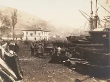 Landing Place, Ordnance Wharf, Balaklava, 1855. Creator: Roger Fenton