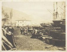 Landing Place, Ordnance Wharf, Balaklava, 1855. Creator: Roger Fenton