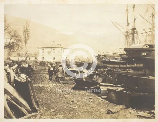 Landing Place, Ordnance Wharf, Balaklava, 1855. Creator: Roger Fenton.