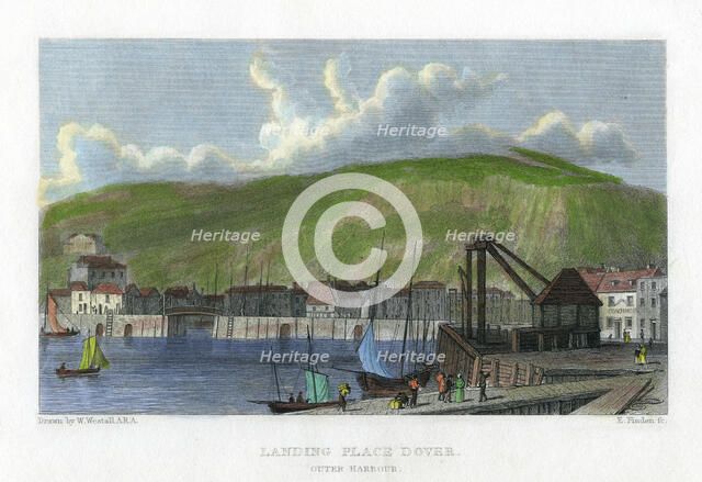 Landing place, outer harbour, Dover, Kent, 19th century.Artist: E Finden