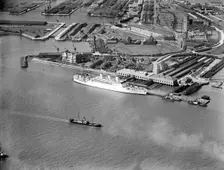 Landing stage, Tilbury, Essex, 1934. Artist: Aerofilms
