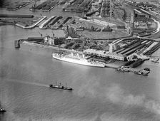 Landing stage, Tilbury, Essex, 1934. Artist: Aerofilms