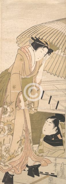 Landing-stage in the Snow (Yuki no sanbashi), 1800. Creator: Kitagawa Utamaro.