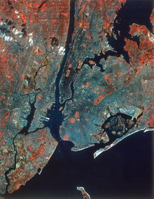 Landsat image of Manhattan, New York, USA, 1980s. Creator: Unknown