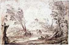 Landscape 17th century. Artist: Guercino