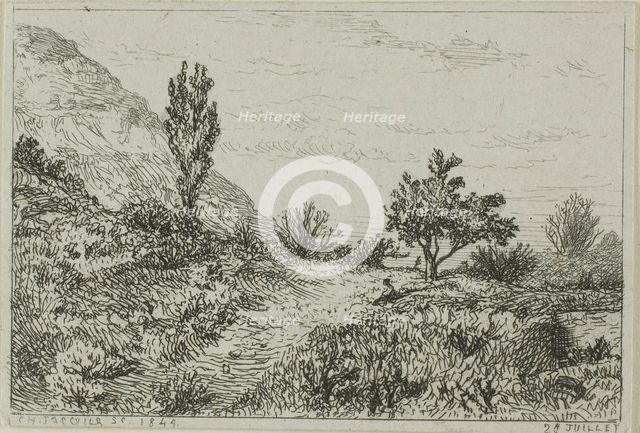 Landscape, 1844. Creator: Charles Emile Jacque.