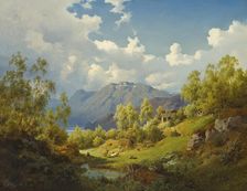 Landscape. Motif from the Numme Valley in Norway, 1850. Creator: Joachim Frich